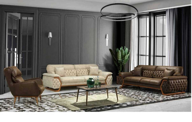 Chesterfield Sofá de tres plazas con respaldo ajustable, sofá de lujo muebles