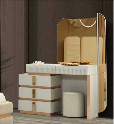 Tocador moderno beige con espejo altura 180 cm muebles de lujo nuevos