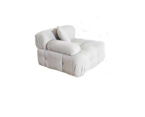 Sofá blanco en forma de L para sala de estar, sofá esquinero, sofá moderno + taburete, muebles de lujo.