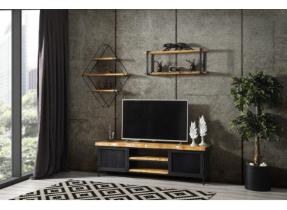 Época pionera Mueble Armario Aparador Madera RTV Mueble bajo Estantería Conjunto de 3 piezas.