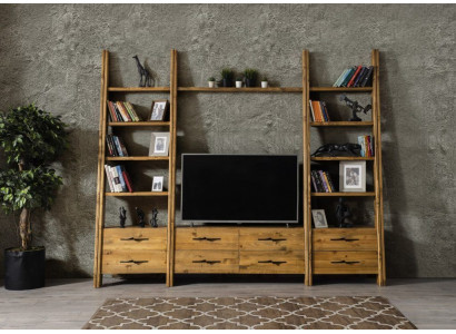 Mueble de pared de lujo, armario, muebles de salón, aparador rtv, de madera.
