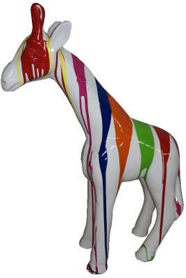 Escultura de diseño abstracto, estatua de figuras coloridas, pintadas a mano, decoración de jirafa nueva.