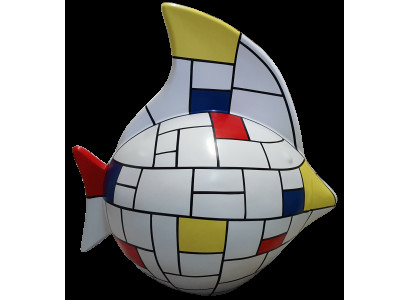 Escultura Diseño abstracto Estatua Figuras coloridas Pintadas a mano Decoración Peces Nuevo