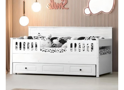 Cama cuna infantil Cama de madera Cama funcional de madera extensible Blanca Nueva