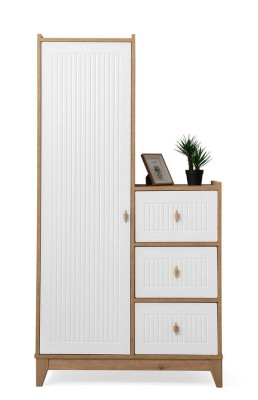 Lujoso armario de madera blanca de diseño para habitación infantil de novedad