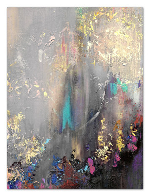 Cuadro de pintura al óleo moderno abstracto sobre lienzo, obra de arte hecha a mano en gran tamaño.