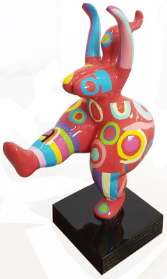 Escultura diseño abstracto estatua figuras coloridas pintadas a mano decoración hombre nuevo.