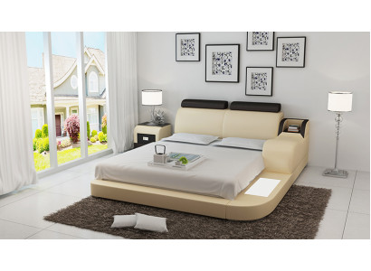 Diseño de cama de lujo Luxus Betten cuero Dormitorio moderno 140/160/180 LB8813