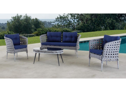 Muebles de jardín, asientos, conjunto de sofás, terraza, mesa, sofá, sofá, set de 4 piezas.