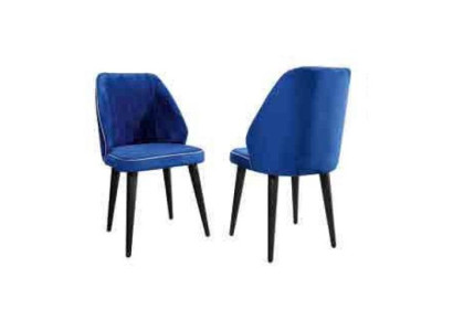 Taburete de madera compacto y suave con patas negras para el comedor