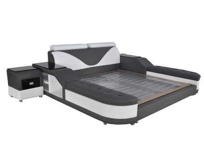 Diseño de cama doble de cuero acolchado moderno 140/160/180/200 cama LB8817.