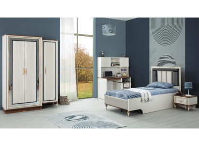 Conjunto de cama infantil completa muebles para niños cama niño Blanco Madera Set 4 piezas Moderno