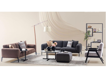 Sofá de tela de 4 piezas de salón de tres plazas, sillón y sofá multifunción de colores diferentes 3+3+1+1.