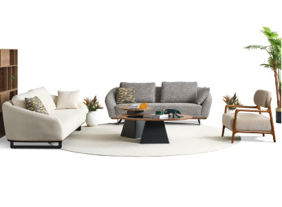 Sofá de tres plazas, sillón y sofá de tela beige, conjunto de sofás de tela gris 3+3+1.