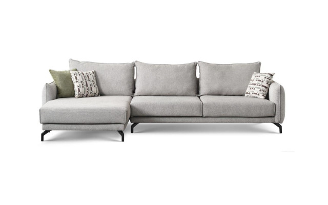 Sofá en forma de L Sofá esquinero salón Gran sofá gris Moderno Sofá tapizado