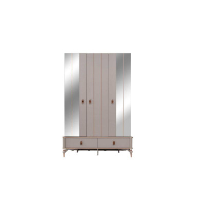 Armario de lujo para niños de madera beige con espejo