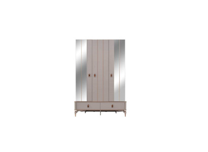 Armario de lujo para niños de madera beige con espejo