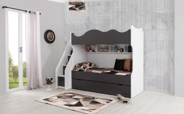 Litera cama cama infantil muebles infantiles gris conjunto de muebles infantiles modernos