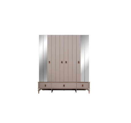 Armario de ropa Armario para niños Armario de madera Armario Madera Beige Espejo
