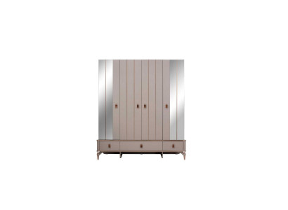 Armario de ropa Armario para niños Armario de madera Armario Madera Beige Espejo