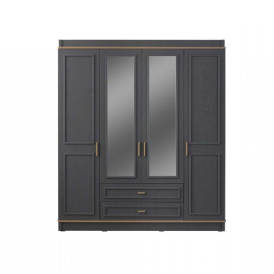 Armario de ropa Armario infantil Armario Madera Espejo Gris Armario de madera