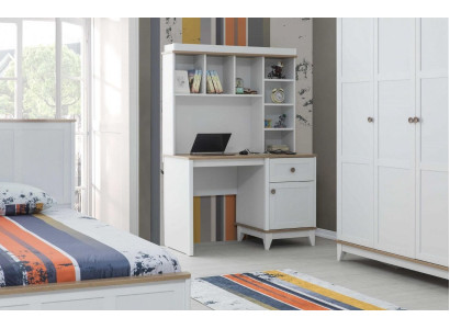 Mesa de madera Escritorio Estantes Mesa de ordenador Madera Blanca Habitación infantil