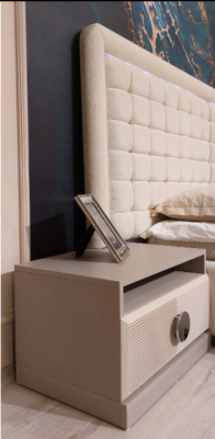 Juego de dormitorio de lujo de 6 piezas, juego completo de muebles de habitación cama mesita de noche armario banco