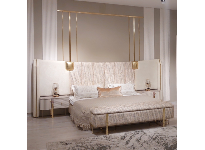Cama 2x Mesitas de noche Dormitorio Completo Lujo Nuevo Mobiliario