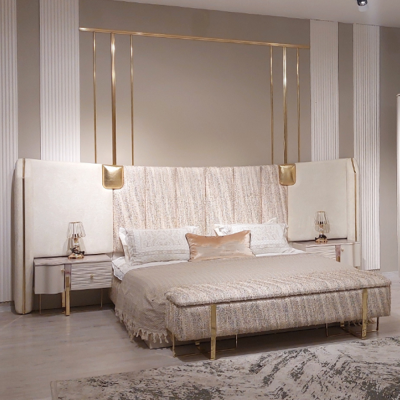 Cama 2x Mesitas de noche Dormitorio Completo Lujo Nuevo Mobiliario