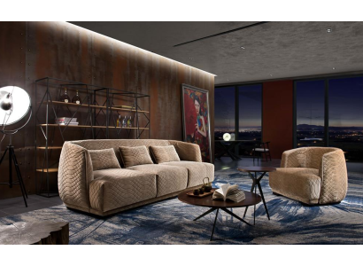 Sofá de diseño Conjunto de sofá 3+1 plazas Sofá Tapizado Conjunto de muebles de Italia