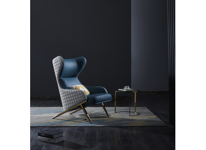 Sillón diseño sofá relax cuero salón club tapizado asiento lujo turquesa nuevo