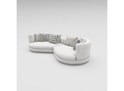 Sofá redondo grande XXL de 4 plazas de diseño italiano de lujo Sofá redondo de lujo con tapicería