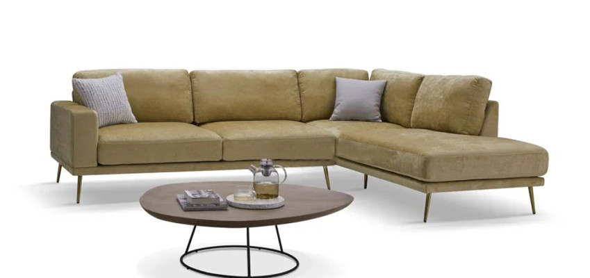 Diseño de tela en forma de L Sofá Sofá de esquina moderno Conjunto de sofá Salón Sofá Acolchado