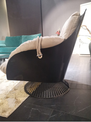 Butaca Club Lounge Diseño Silla de respaldo Sofá 1 plaza Cuero giratorio de televisión