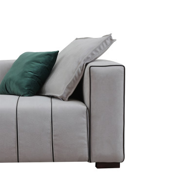 Sofá Sofá de cuero de imitación Couch Big - Sala de estar de lujo Asiento Acolchado de cuatro plazas