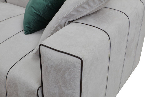 Sofá Sofá de cuero de imitación Couch Big - Sala de estar de lujo Asiento Acolchado de cuatro plazas