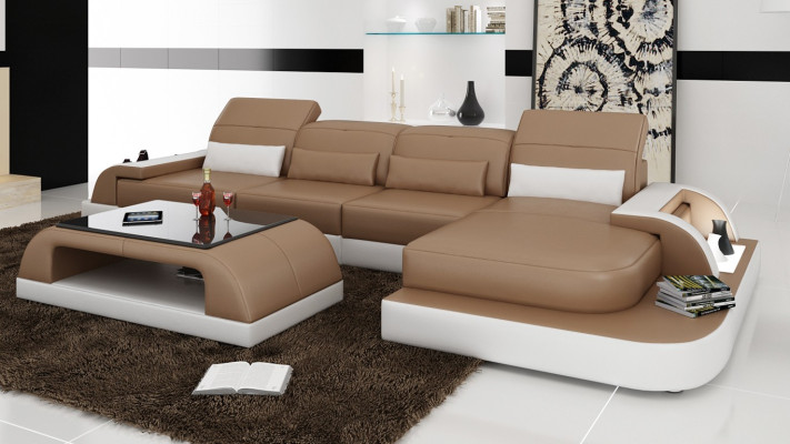 Sofá conjunto de cojines big xxl sofás sofás sofá sofá en forma de L + mesa