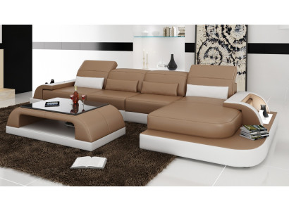 Sofá conjunto de cojines big xxl sofás sofás sofá sofá en forma de L + mesa