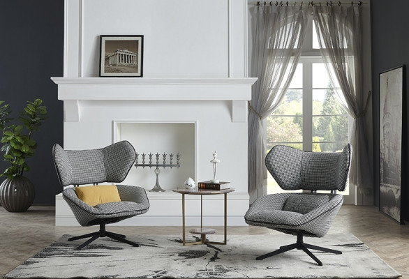 Salón de lujo Club de televisión Asiento tapizado Diseño Sillón Sofá Relax Tela