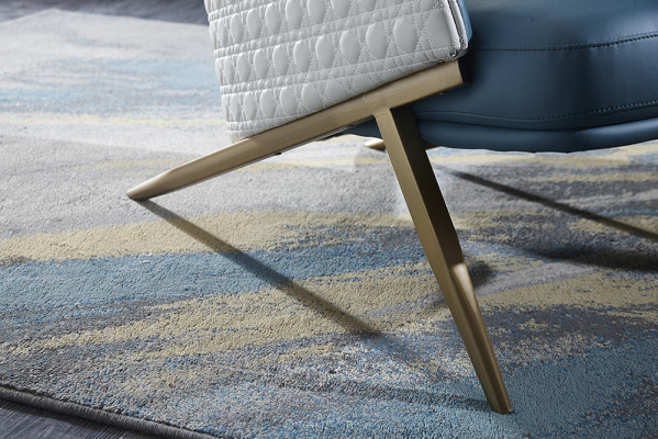 Sillón diseño sofá relax cuero salón club tapizado asiento lujo turquesa nuevo