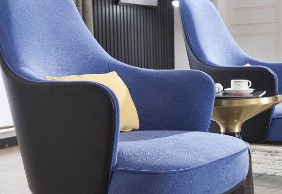 Salón de lujo Club de televisión Asiento de cojín Silla Sofá de diseño Sofá Relax Tela