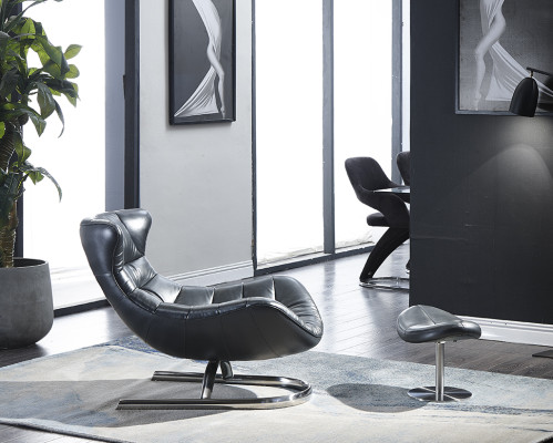 Silla Diseño Sofá Sofá Asiento Cuero Salón Club Tapizado Lujo Orejas Asiento Relax