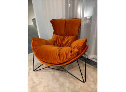 Silla de lujo tapizada cóctel Relax Lounge Club Sillas Mueble Sillón de diseño Naranja