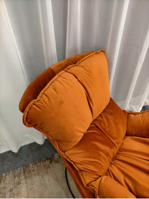 Silla de lujo tapizada cóctel Relax Lounge Club Sillas Mueble Sillón de diseño Naranja