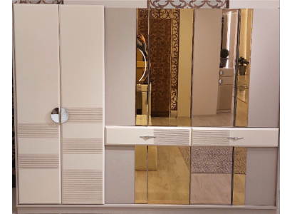 Dormitorio Armario de lujo Muebles beige Decoración Armario Nuevo