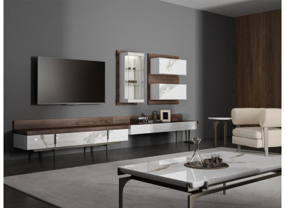 Mueble de TV Soporte para TV Cómoda Armario de pared Moderno Sala de estar Vitrina colgante de madera