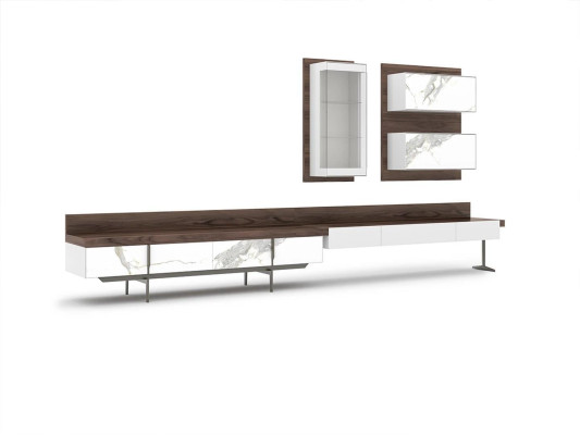 Mueble de TV Soporte para TV Cómoda Armario de pared Moderno Sala de estar Vitrina colgante de madera