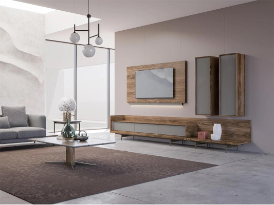 Mobiliario de salón, soporte de TV, armario de pared completo, marco de TV, diseño de interiores.