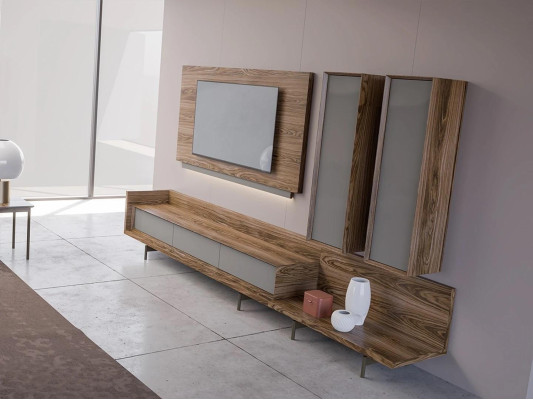 Mobiliario de salón, soporte de TV, armario de pared completo, marco de TV, diseño de interiores.