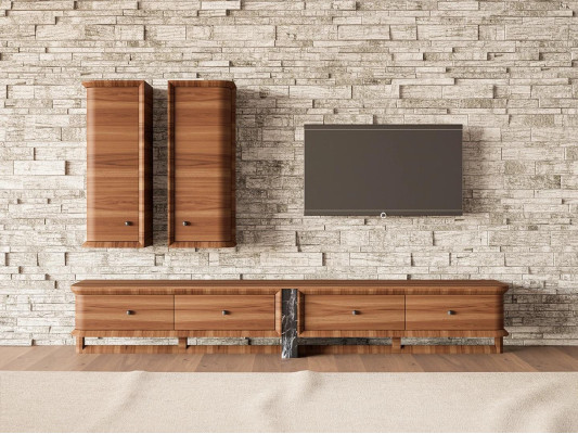 Completamente mueble de pared sala de estar Soporte para TV 2x armario de pared muebles de madera